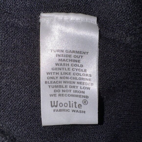 Vintage Unbranded Virgin Wool Sweater Black Mock Neck With Back Zip Closure - Picture 11 of 13